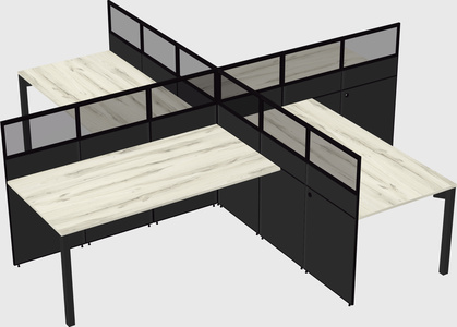 Quad office cubicles