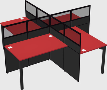 Quad office cubicles