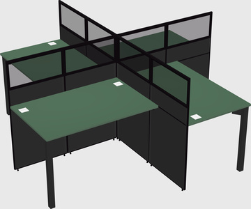 Quad office cubicles