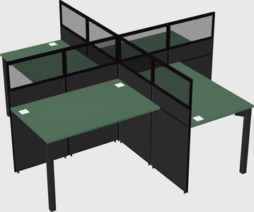 Quad office cubicles