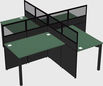 Quad office cubicles