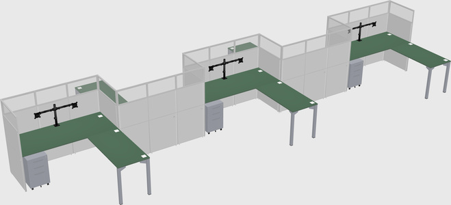 L-shape cubicles