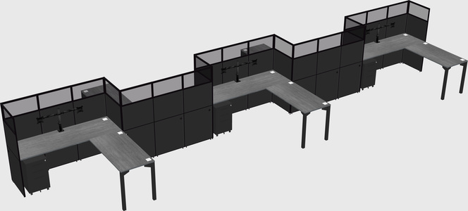 L-shape cubicles