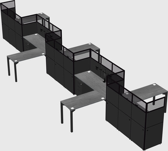 L-shape cubicles