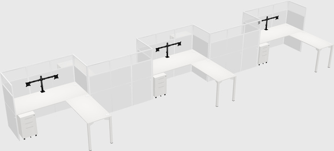 L-shape cubicles
