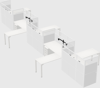 L-shape cubicles
