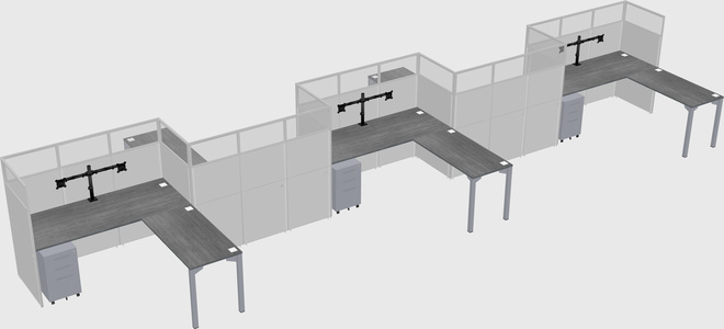 L-shape cubicles