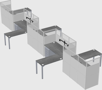 L-shape cubicles
