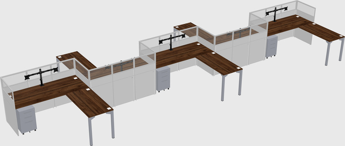 L-shape cubicles
