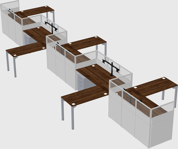 L-shape cubicles