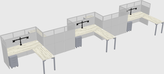 L-shape cubicles