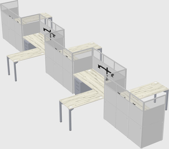 L-shape cubicles