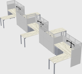 L-shape cubicles