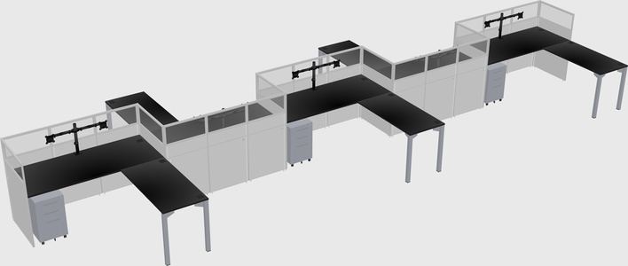 L-shape cubicles