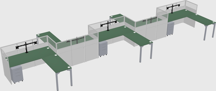 L-shape cubicles