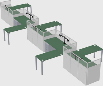 L-shape cubicles