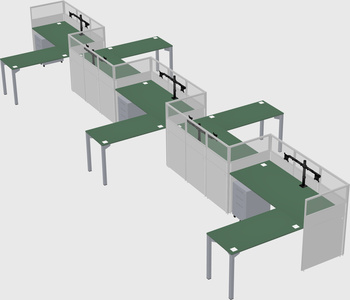 L-shape cubicles