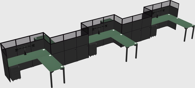 L-shape cubicles