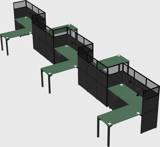 L-shape cubicles