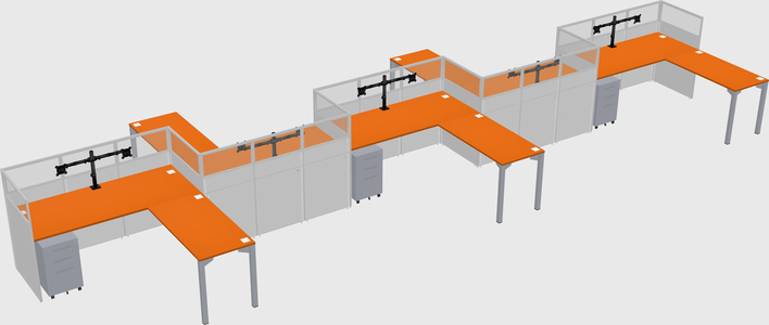 L-shape cubicles