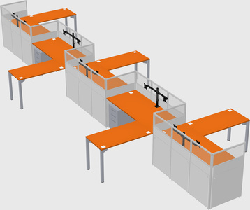 L-shape cubicles