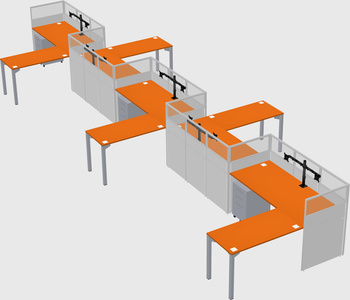 L-shape cubicles