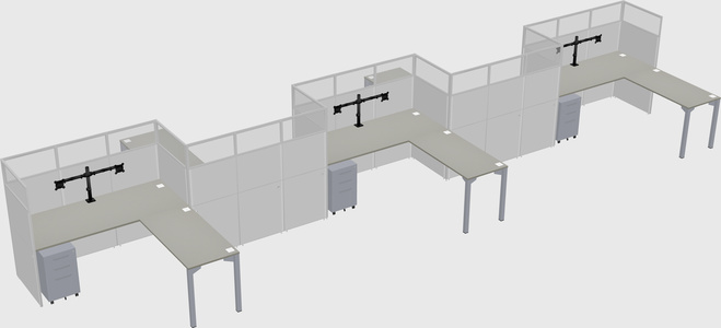 L-shape cubicles