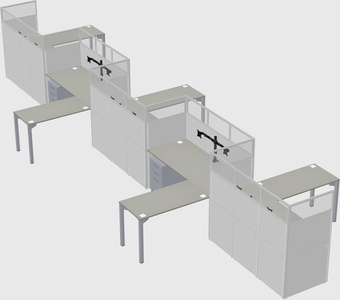 L-shape cubicles