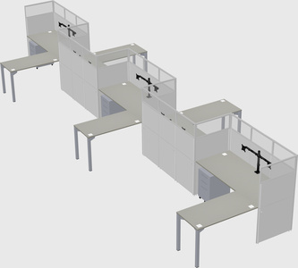 L-shape cubicles