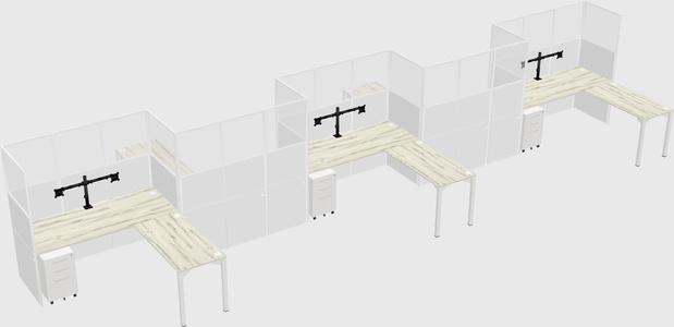 L-shape cubicles