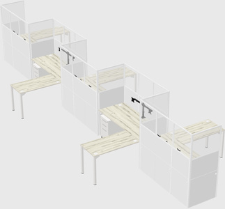 L-shape cubicles