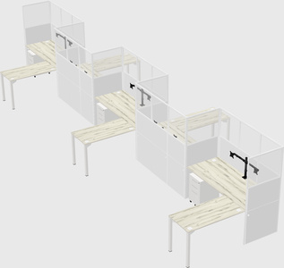 L-shape cubicles