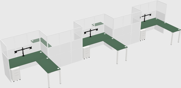 L-shape cubicles