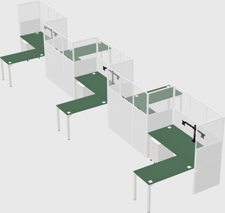 L-shape cubicles