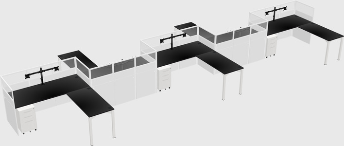 L-shape cubicles