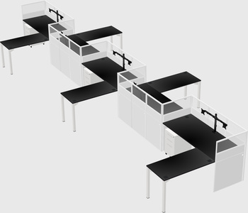 L-shape cubicles