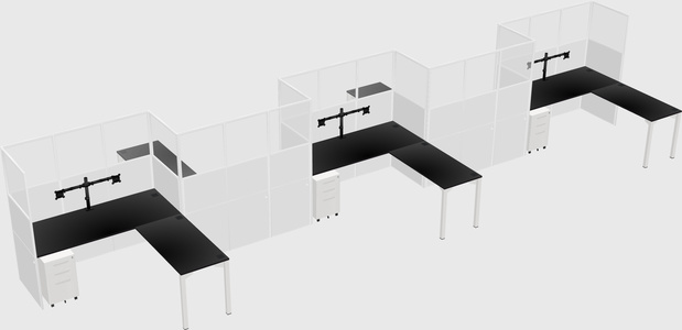 L-shape cubicles