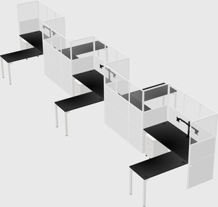 L-shape cubicles