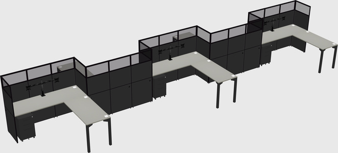 L-shape cubicles
