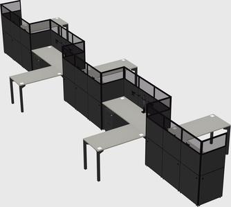 L-shape cubicles