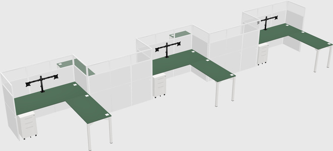 L-shape cubicles