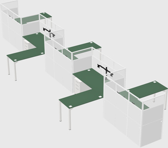 L-shape cubicles