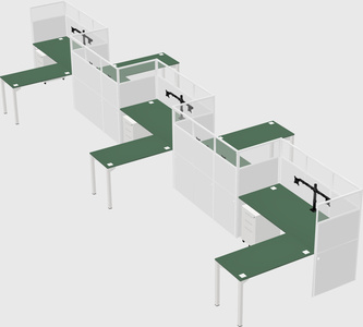 L-shape cubicles