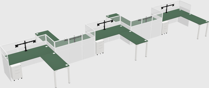 L-shape cubicles