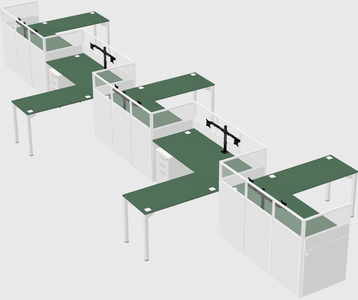 L-shape cubicles