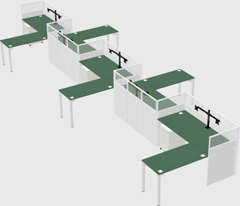 L-shape cubicles