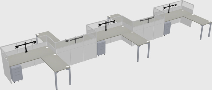 L-shape cubicles