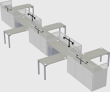 L-shape cubicles