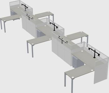 L-shape cubicles