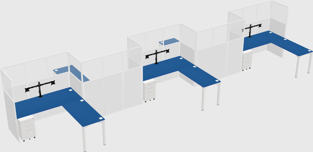 L-shape cubicles